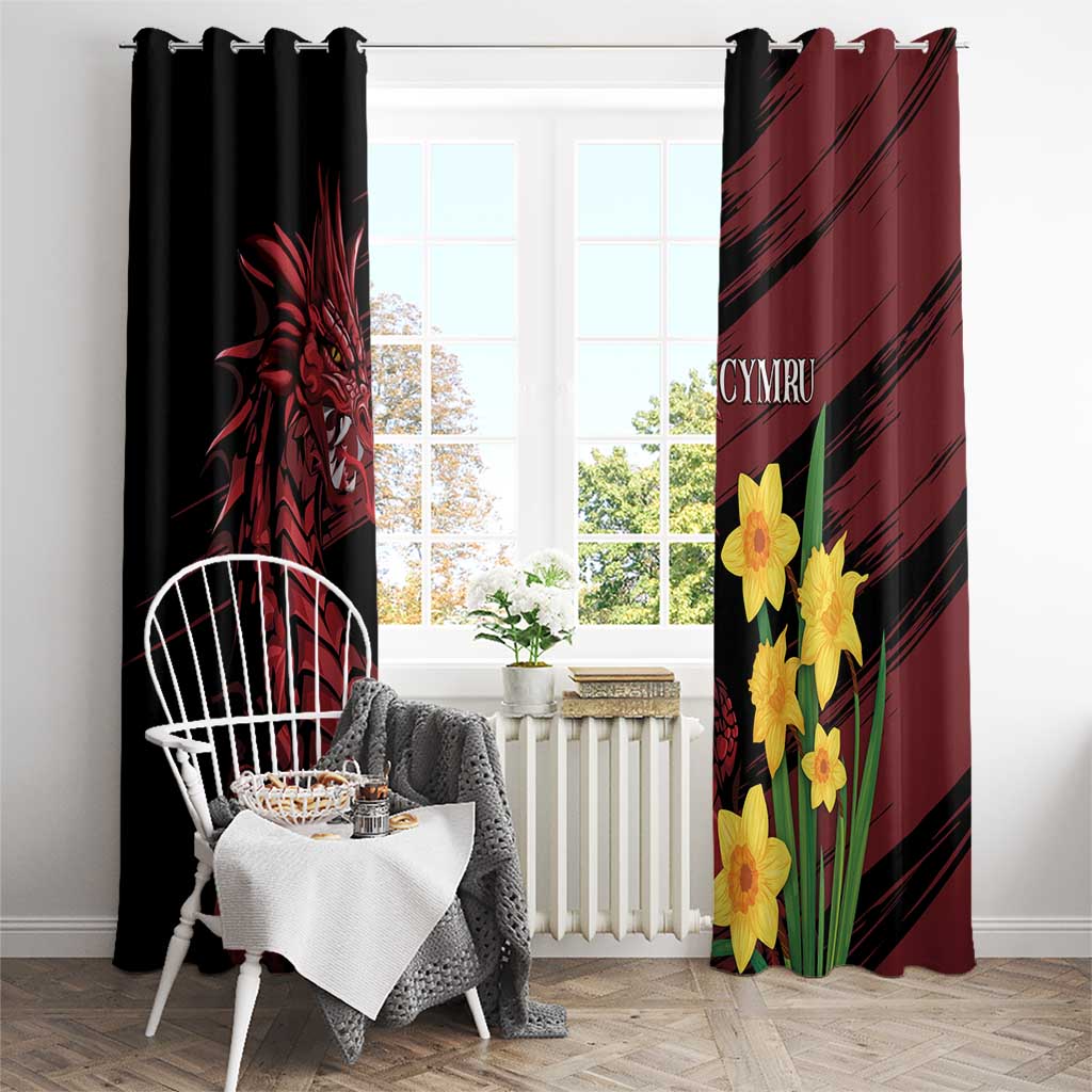 Wales Cymru Am Byth Window Curtain Dragon & Daffodil - Wonder Print Shop
