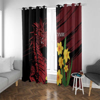 Wales Cymru Am Byth Window Curtain Dragon & Daffodil - Wonder Print Shop