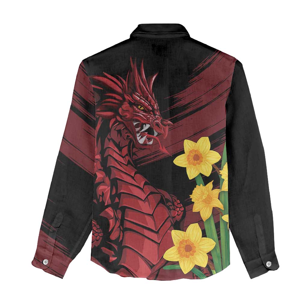 Wales Cymru Am Byth Women Casual Shirt Dragon & Daffodil - Wonder Print Shop