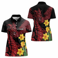 Wales Cymru Am Byth Women Polo Shirt Dragon & Daffodil - Wonder Print Shop