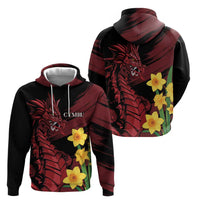 Wales Cymru Am Byth Zip Hoodie Dragon & Daffodil - Wonder Print Shop