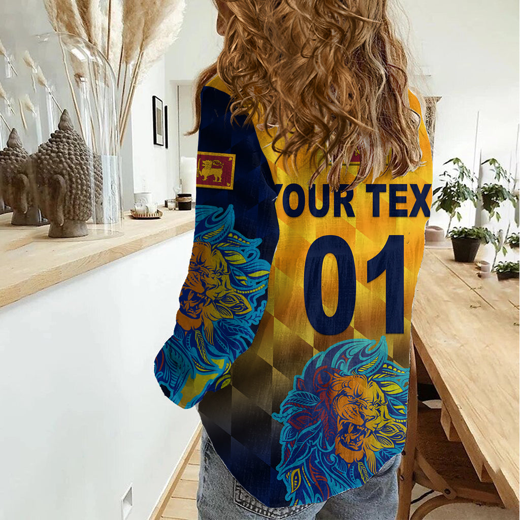 (Custom Personalised) Sri Lanka Cricket Women Casual Shirt The Lions Pride Version - Yellow LT8 - Wonder Print Shop