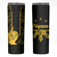 Philippines Eagle Barong Skinny Tumbler Filipino Eight Rayed Gold Sun - Wonder Print Shop