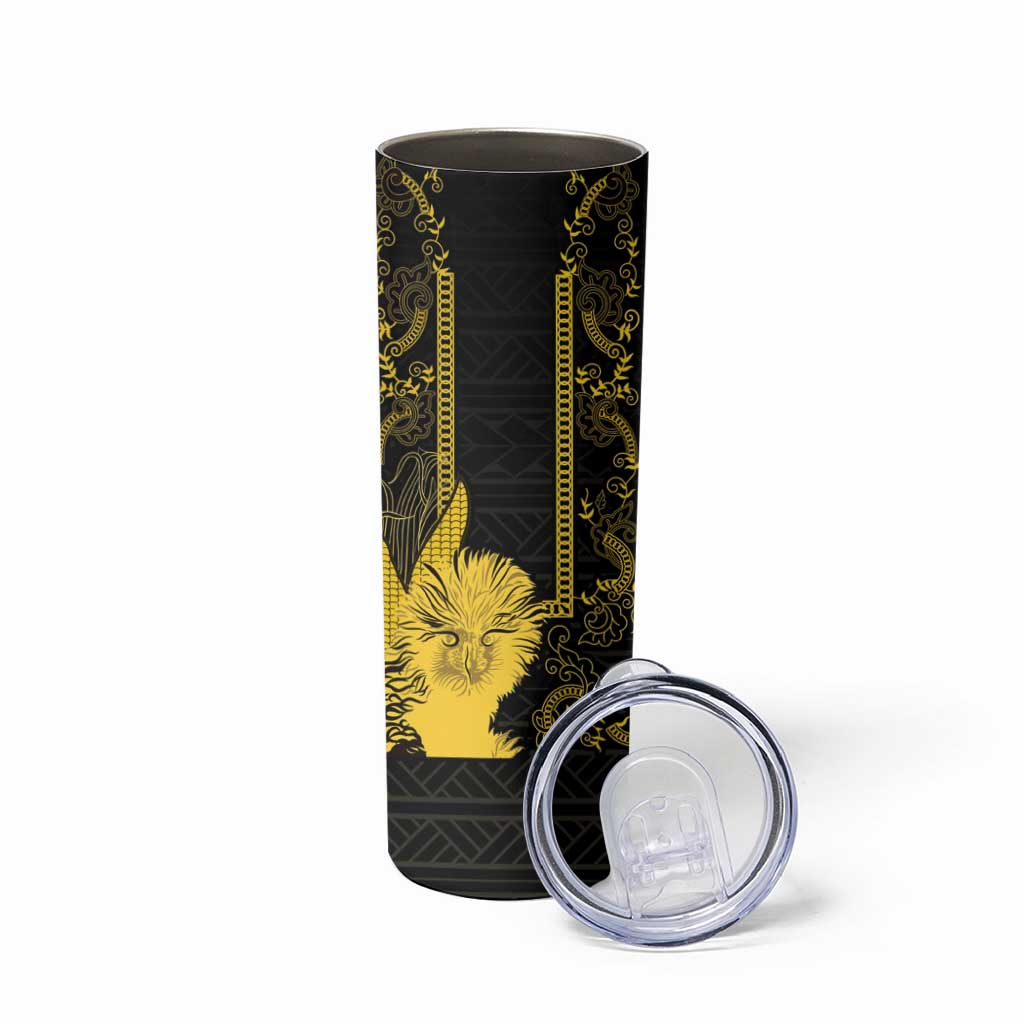 Philippines Eagle Barong Skinny Tumbler Filipino Eight Rayed Gold Sun - Wonder Print Shop