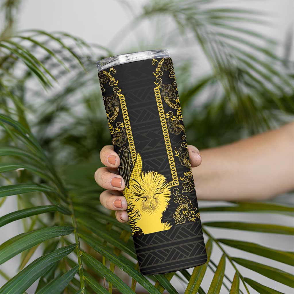 Philippines Eagle Barong Skinny Tumbler Filipino Eight Rayed Gold Sun - Wonder Print Shop