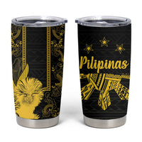 Philippines Eagle Barong Tumbler Cup Filipino Eight Rayed Gold Sun - Wonder Print Shop
