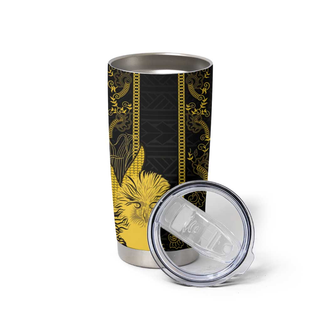 Philippines Eagle Barong Tumbler Cup Filipino Eight Rayed Gold Sun - Wonder Print Shop