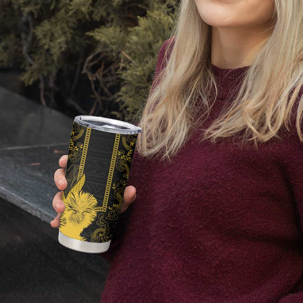 Philippines Eagle Barong Tumbler Cup Filipino Eight Rayed Gold Sun - Wonder Print Shop