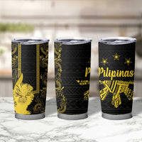 Philippines Eagle Barong Tumbler Cup Filipino Eight Rayed Gold Sun - Wonder Print Shop