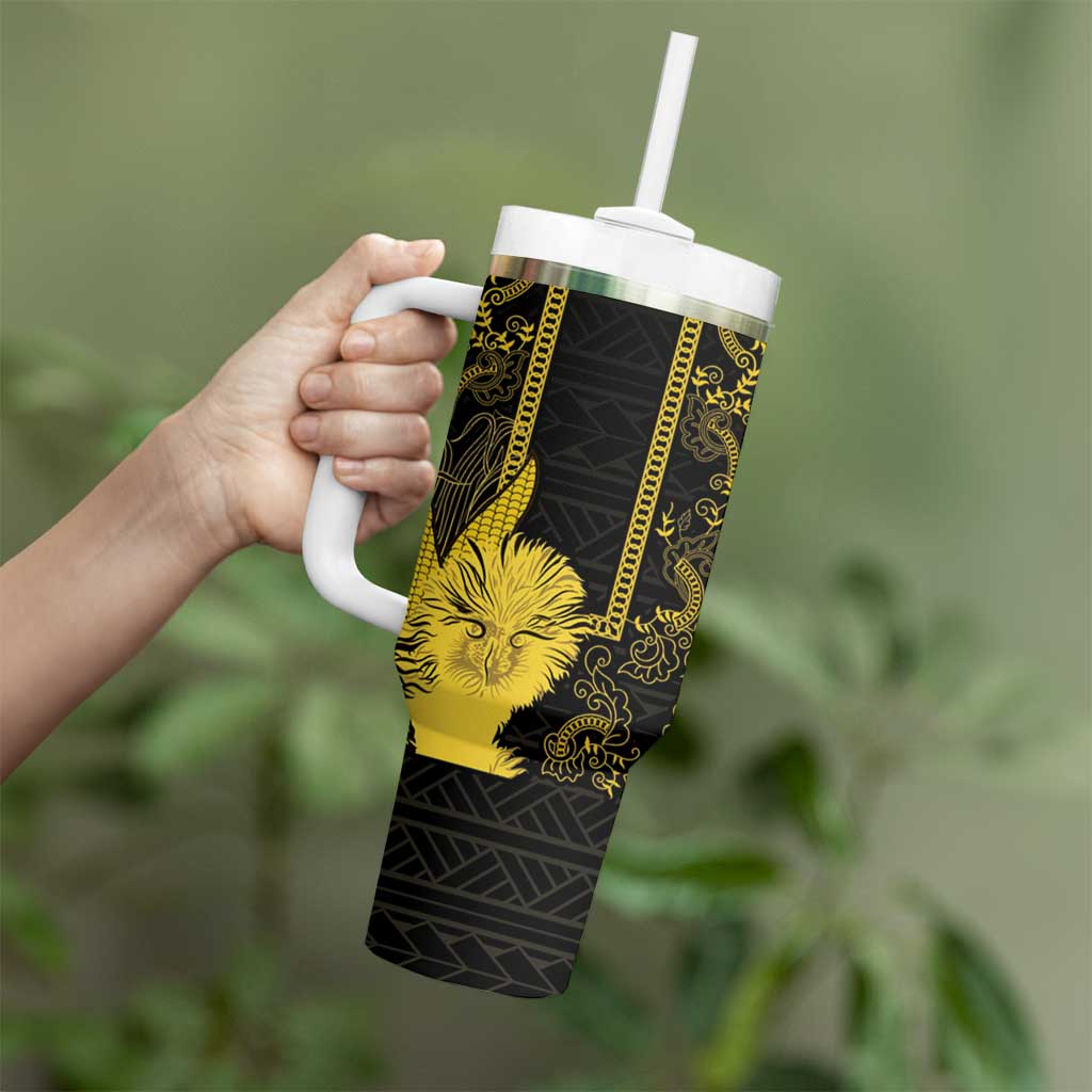 Philippines Eagle Barong Tumbler With Handle Filipino Eight Rayed Gold Sun - Wonder Print Shop
