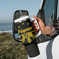 Philippines Eagle Barong Tumbler With Handle Filipino Eight Rayed Gold Sun - Wonder Print Shop