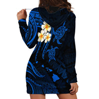 Hawaii Hoodie Dress Niihau Islands Polynesian Sunset Plumeria Blue Vibe - Wonder Print Shop