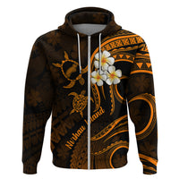 Hawaii Hoodie Niihau Islands Polynesian Sunset Plumeria Gold Vibe - Wonder Print Shop