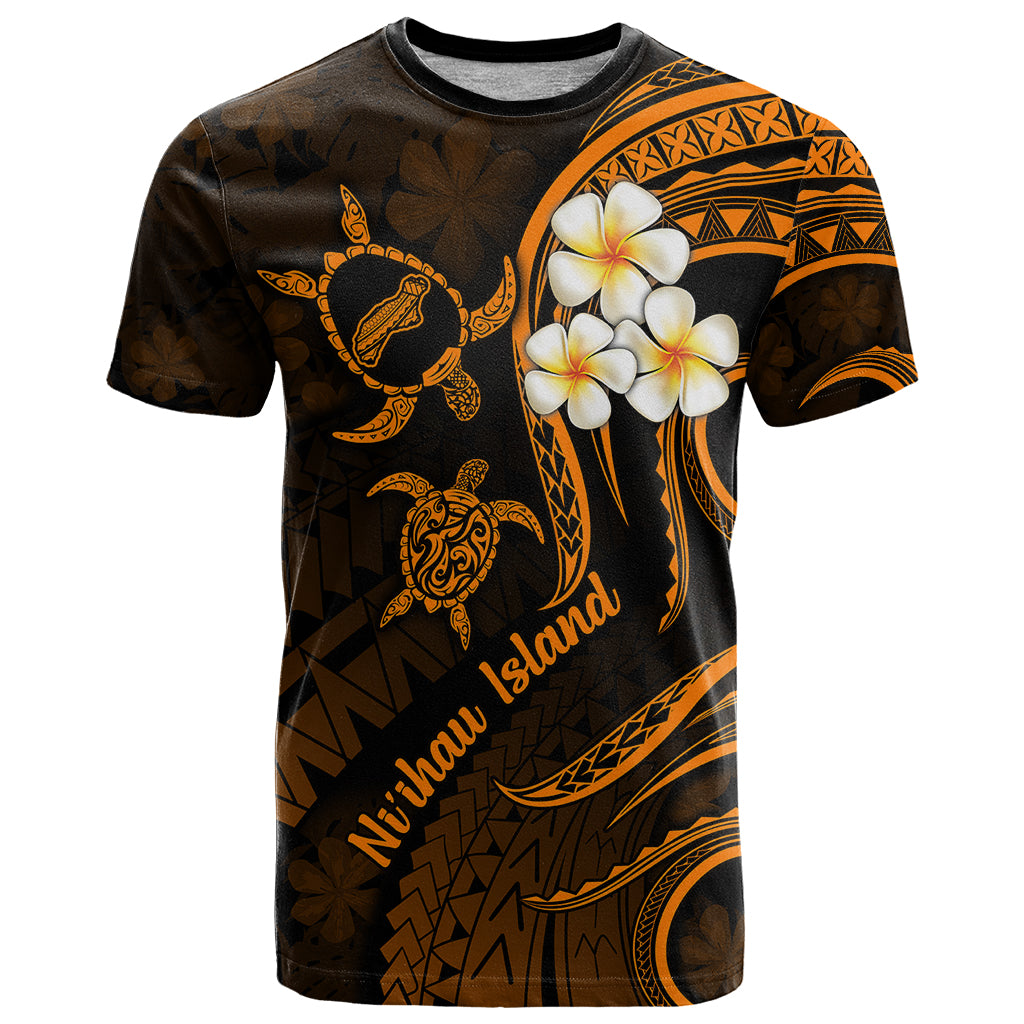 Hawaii T Shirt Niihau Islands Polynesian Sunset Plumeria Gold Vibe - Wonder Print Shop