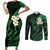 Hawaii Couples Short Sleeve Bodycon Dress and Long Sleeve Button Shirts Niihau Islands Polynesian Sunset Plumeria Green Vibe LT9 - Wonder Print Shop