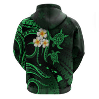 Hawaii Hoodie Niihau Islands Polynesian Sunset Plumeria Green Vibe - Wonder Print Shop