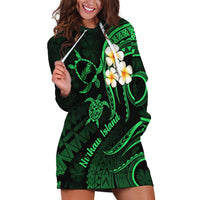 Hawaii Hoodie Dress Niihau Islands Polynesian Sunset Plumeria Green Vibe - Wonder Print Shop