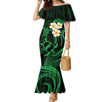 Hawaii Mermaid Dress Niihau Islands Polynesian Sunset Plumeria Green Vibe - Wonder Print Shop