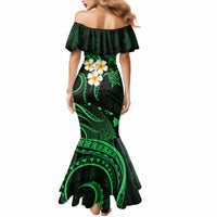 Hawaii Mermaid Dress Niihau Islands Polynesian Sunset Plumeria Green Vibe - Wonder Print Shop