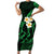 Hawaii Short Sleeve Bodycon Dress Niihau Islands Polynesian Sunset Plumeria Green Vibe - Wonder Print Shop
