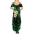 Hawaii Summer Maxi Dress Niihau Islands Polynesian Sunset Plumeria Green Vibe - Wonder Print Shop