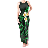 Hawaii Tank Maxi Dress Niihau Islands Polynesian Sunset Plumeria Green Vibe - Wonder Print Shop