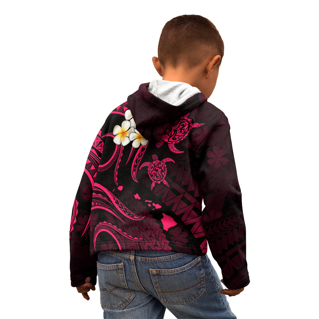 Hawaii Kid Hoodie Niihau Islands Polynesian Sunset Plumeria Pink Vibe - Wonder Print Shop