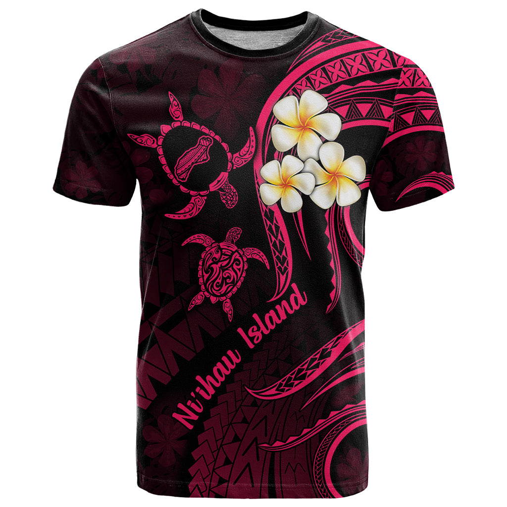 Hawaii T Shirt Niihau Islands Polynesian Sunset Plumeria Pink Vibe - Wonder Print Shop