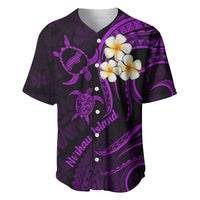 Polynesian Hawaii Baseball Jersey Niihau Islands with Pacific Plumeria Purple Vibe LT9 - Wonder Print Shop
