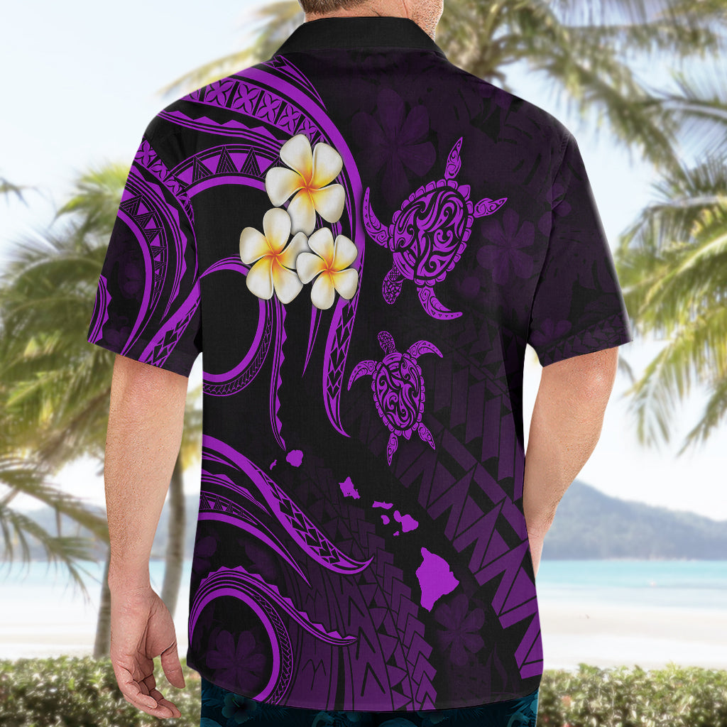 Polynesian Hawaii Hawaiian Shirt Niihau Islands with Pacific Plumeria Purple Vibe - Wonder Print Shop