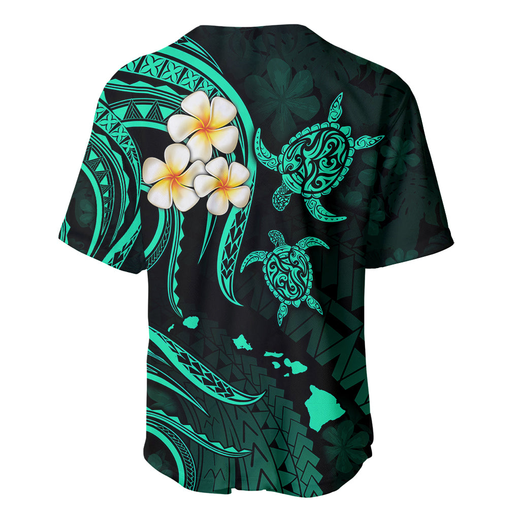 Polynesian Hawaii Baseball Jersey Niihau Islands with Pacific Plumeria Turquoise Vibe LT9 - Wonder Print Shop