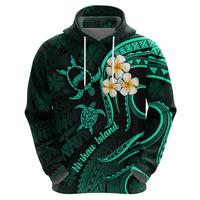 Polynesian Hawaii Hoodie Niihau Islands with Pacific Plumeria Turquoise Vibe - Wonder Print Shop