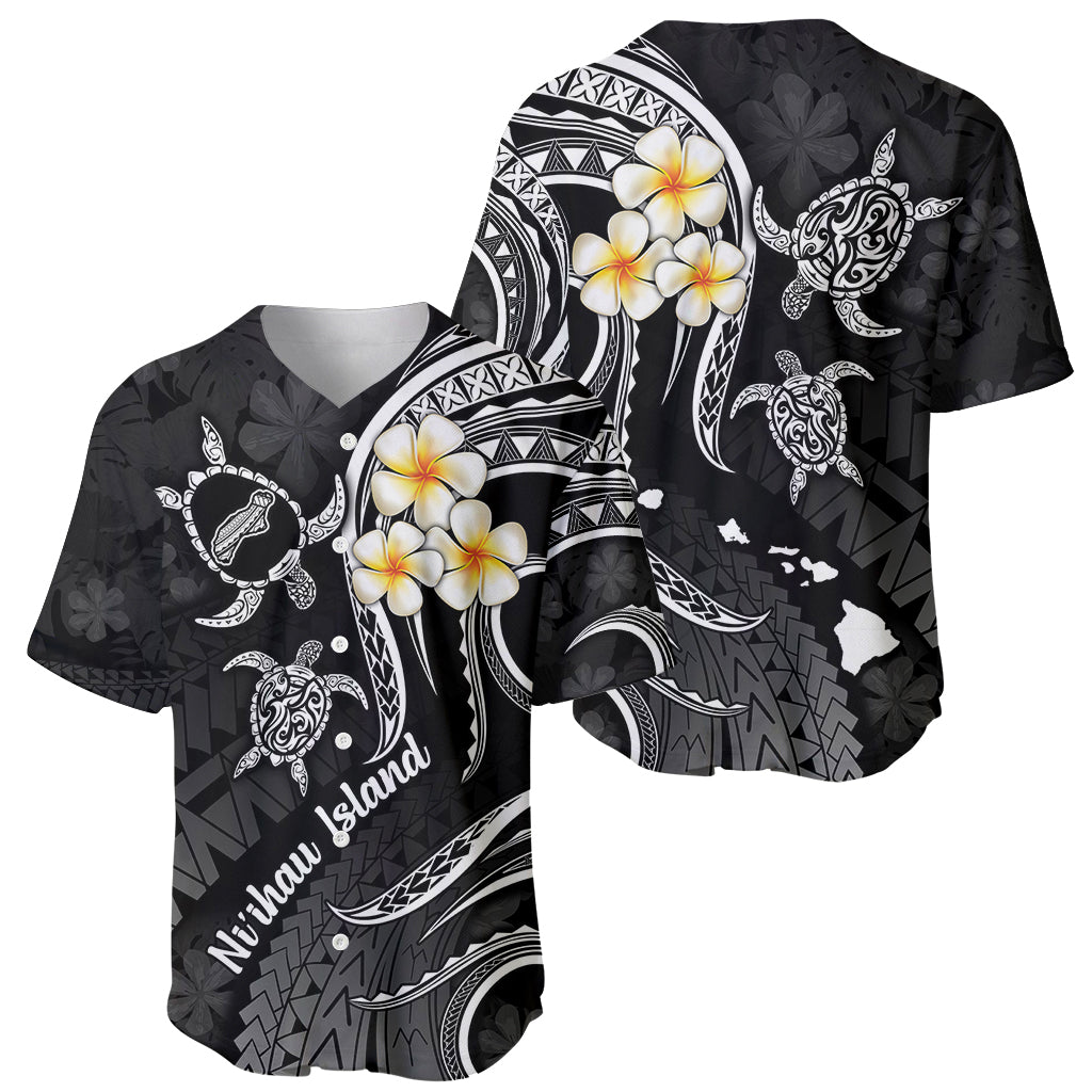 Polynesian Hawaii Baseball Jersey Niihau Islands with Pacific Plumeria White Vibe LT9 - Wonder Print Shop