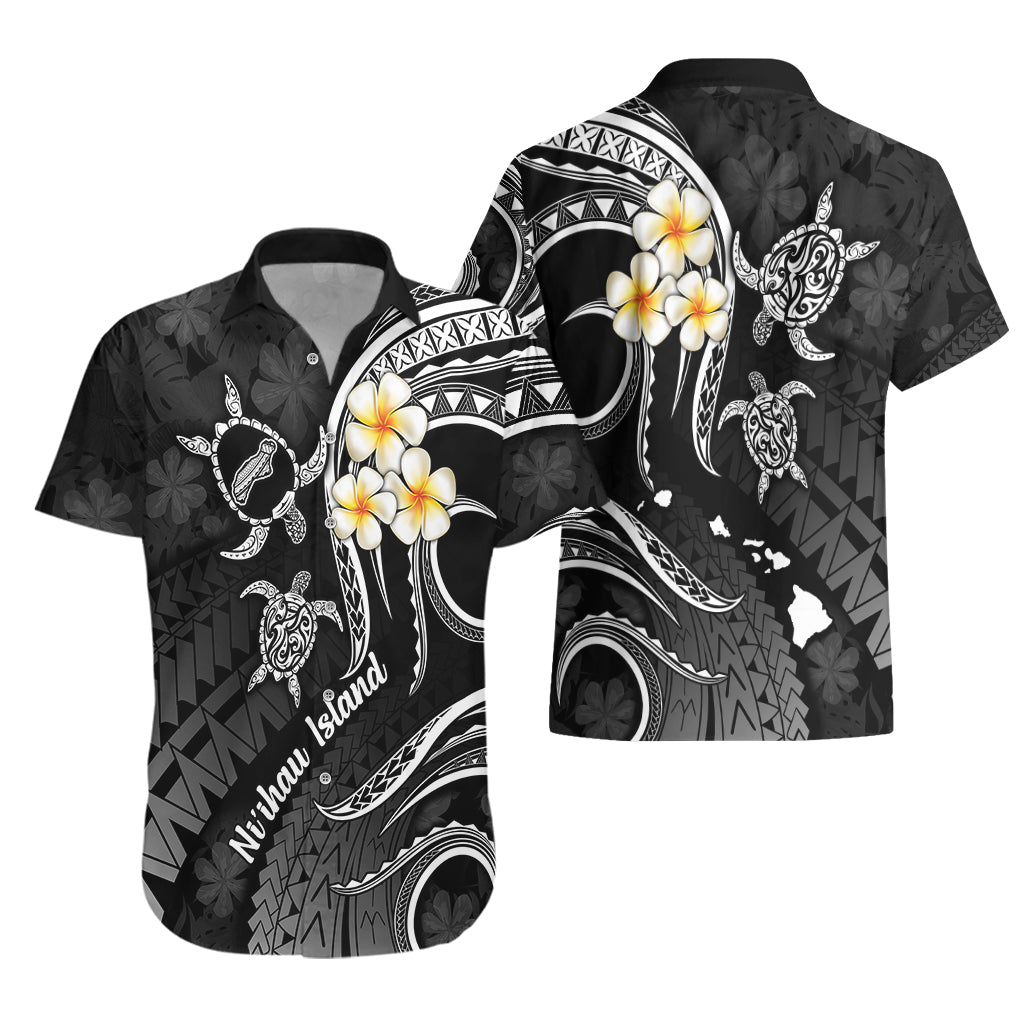 Polynesian Hawaii Hawaiian Shirt Niihau Islands with Pacific Plumeria White Vibe - Wonder Print Shop