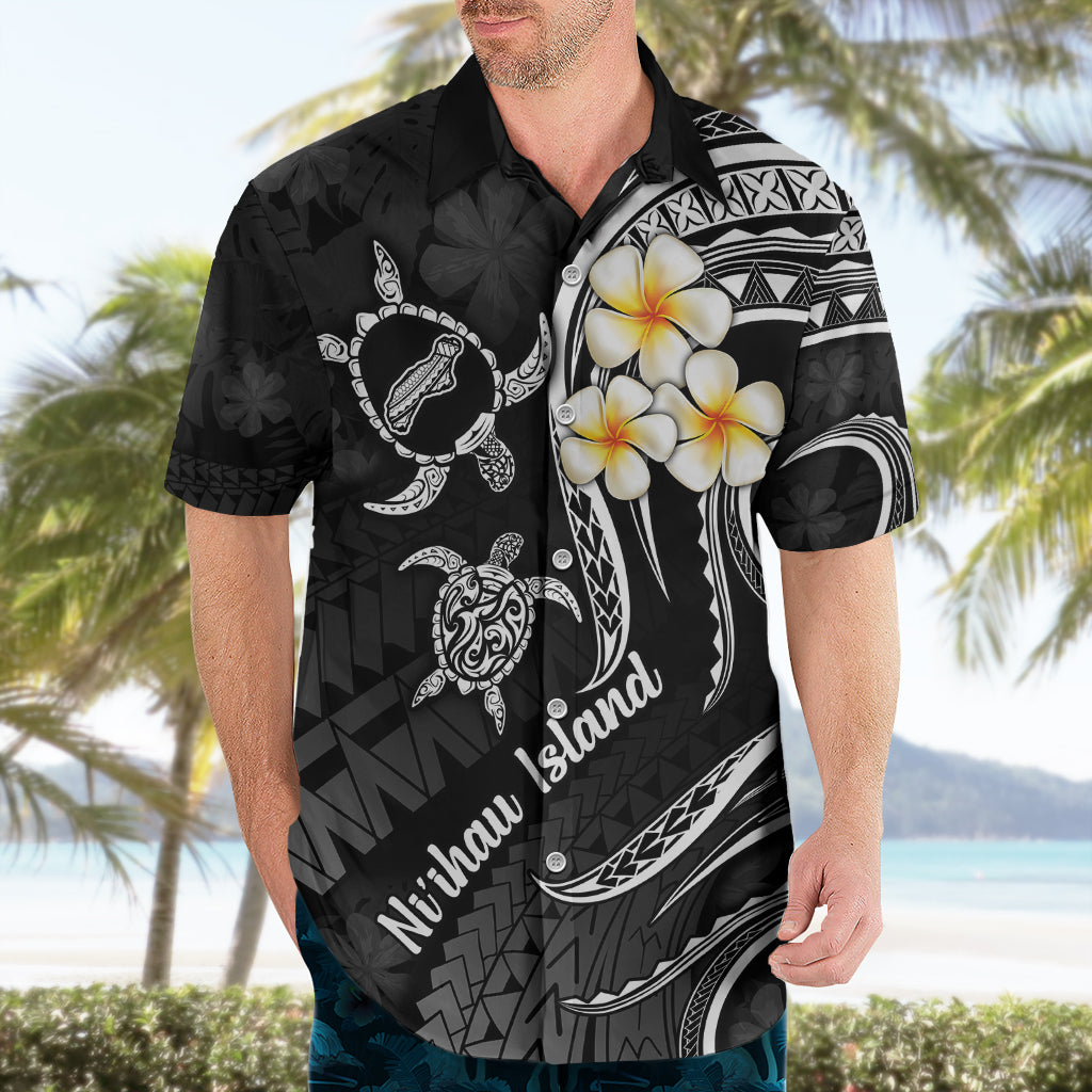 Polynesian Hawaii Hawaiian Shirt Niihau Islands with Pacific Plumeria White Vibe - Wonder Print Shop