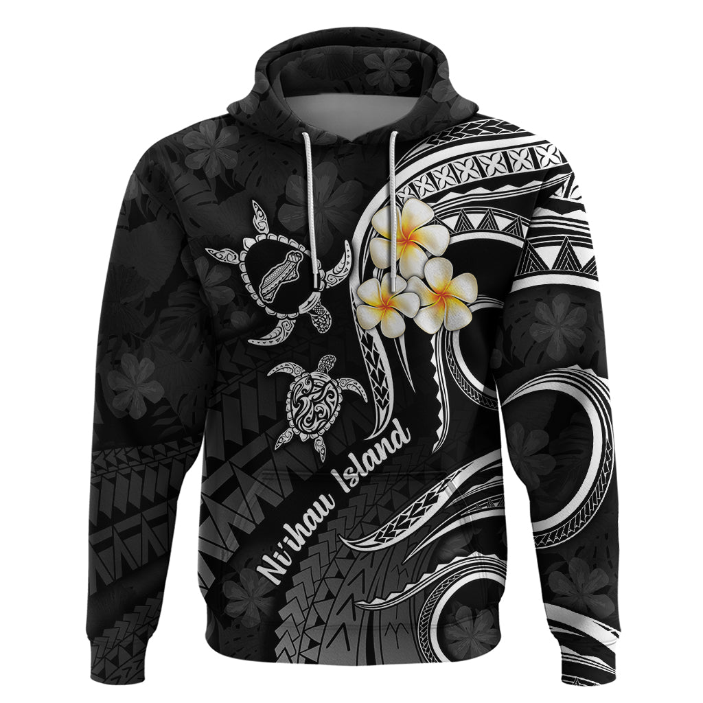 Polynesian Hawaii Hoodie Niihau Islands with Pacific Plumeria White Vibe - Wonder Print Shop