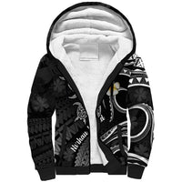 Polynesian Hawaii Sherpa Hoodie Niihau Islands with Pacific Plumeria White Vibe - Wonder Print Shop