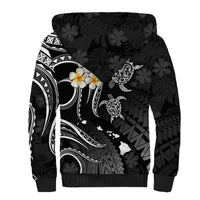 Polynesian Hawaii Sherpa Hoodie Niihau Islands with Pacific Plumeria White Vibe - Wonder Print Shop