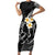 Polynesian Hawaii Short Sleeve Bodycon Dress Niihau Islands with Pacific Plumeria White Vibe - Wonder Print Shop