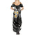 Polynesian Hawaii Summer Maxi Dress Niihau Islands with Pacific Plumeria White Vibe - Wonder Print Shop