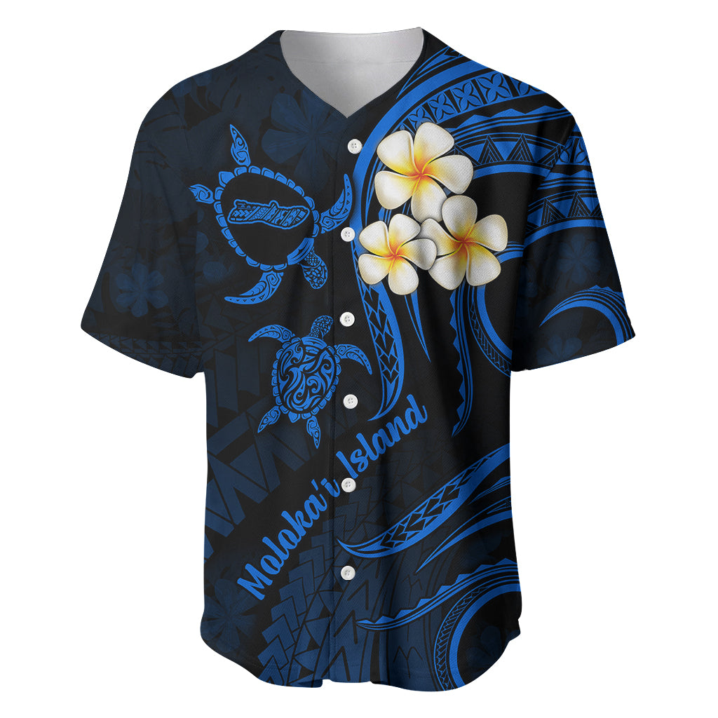 Hawaii Baseball Jersey Molokai Islands Polynesian Sunset Plumeria Blue Vibe LT9 - Wonder Print Shop