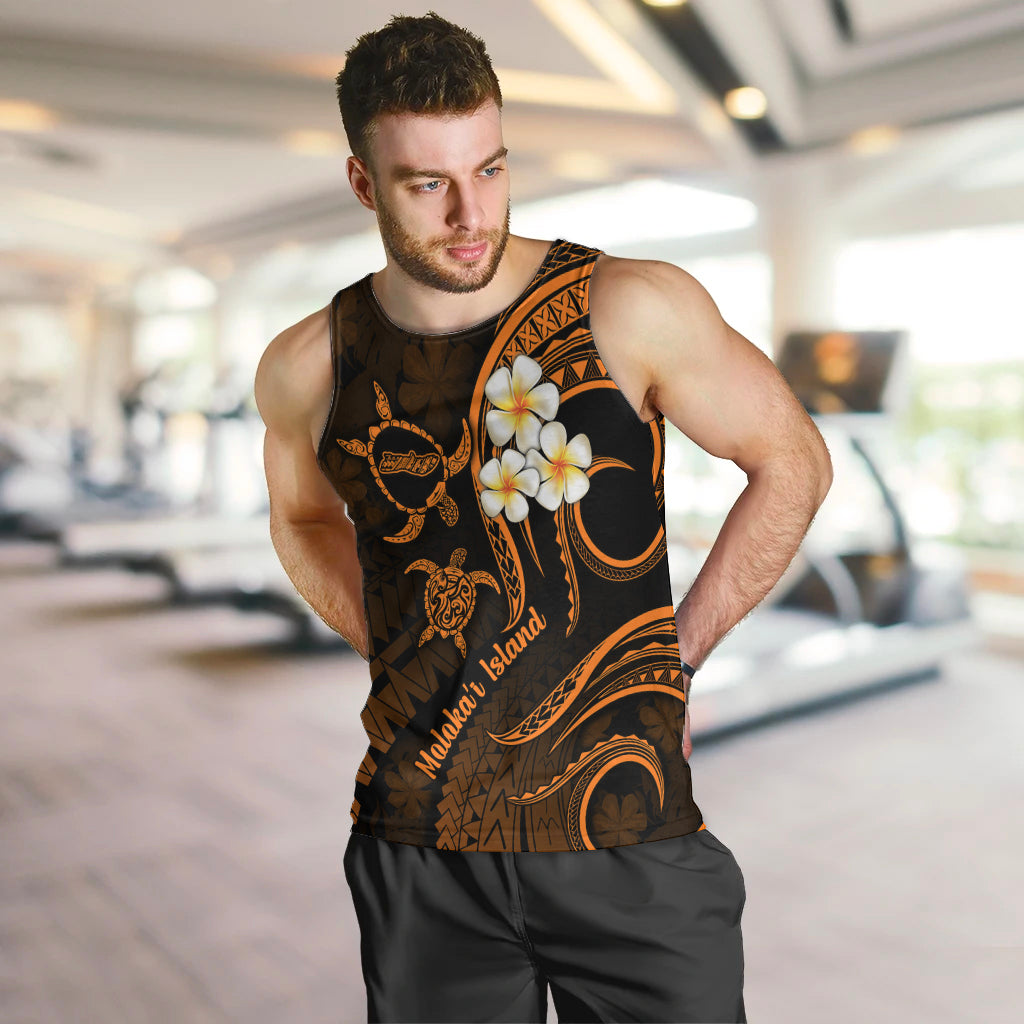 hawaii-men-tank-top-molokai-islands-polynesian-sunset-plumeria-gold-vibe