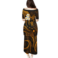 Hawaii Puletasi Molokai Islands Polynesian Sunset Plumeria Gold Vibe - Wonder Print Shop