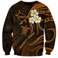 Hawaii Sweatshirt Molokai Islands Polynesian Sunset Plumeria Gold Vibe - Wonder Print Shop