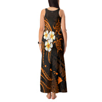 Hawaii Tank Maxi Dress Molokai Islands Polynesian Sunset Plumeria Gold Vibe - Wonder Print Shop