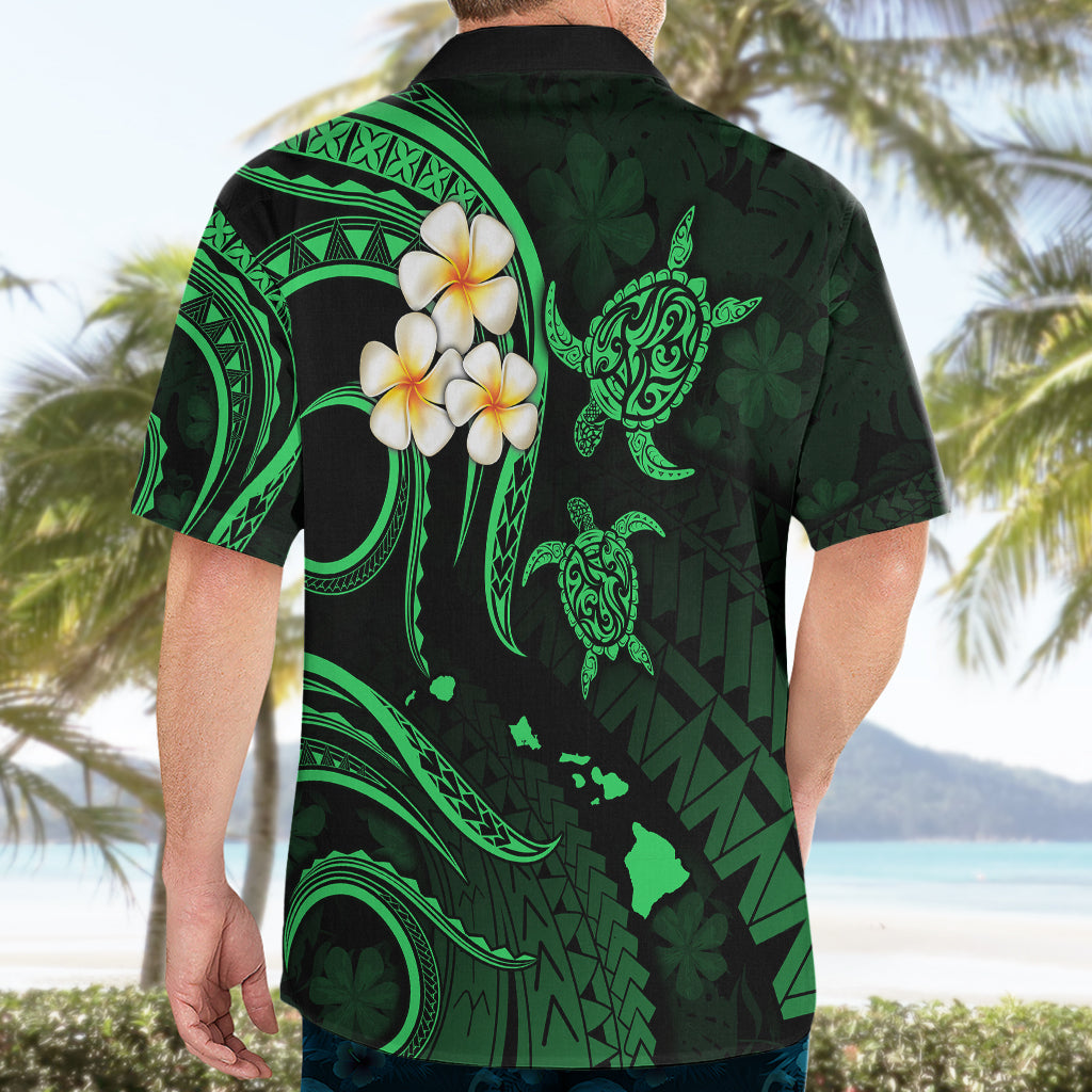 Hawaii Hawaiian Shirt Molokai Islands Polynesian Sunset Plumeria Green Vibe - Wonder Print Shop