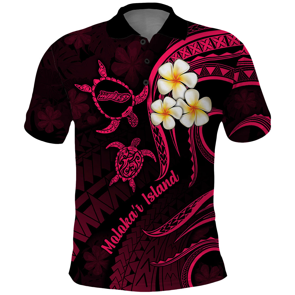 Hawaii Polo Shirt Molokai Islands Polynesian Sunset Plumeria Pink Vibe - Wonder Print Shop