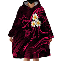 Hawaii Wearable Blanket Hoodie Molokai Islands Polynesian Sunset Plumeria Pink Vibe - Wonder Print Shop