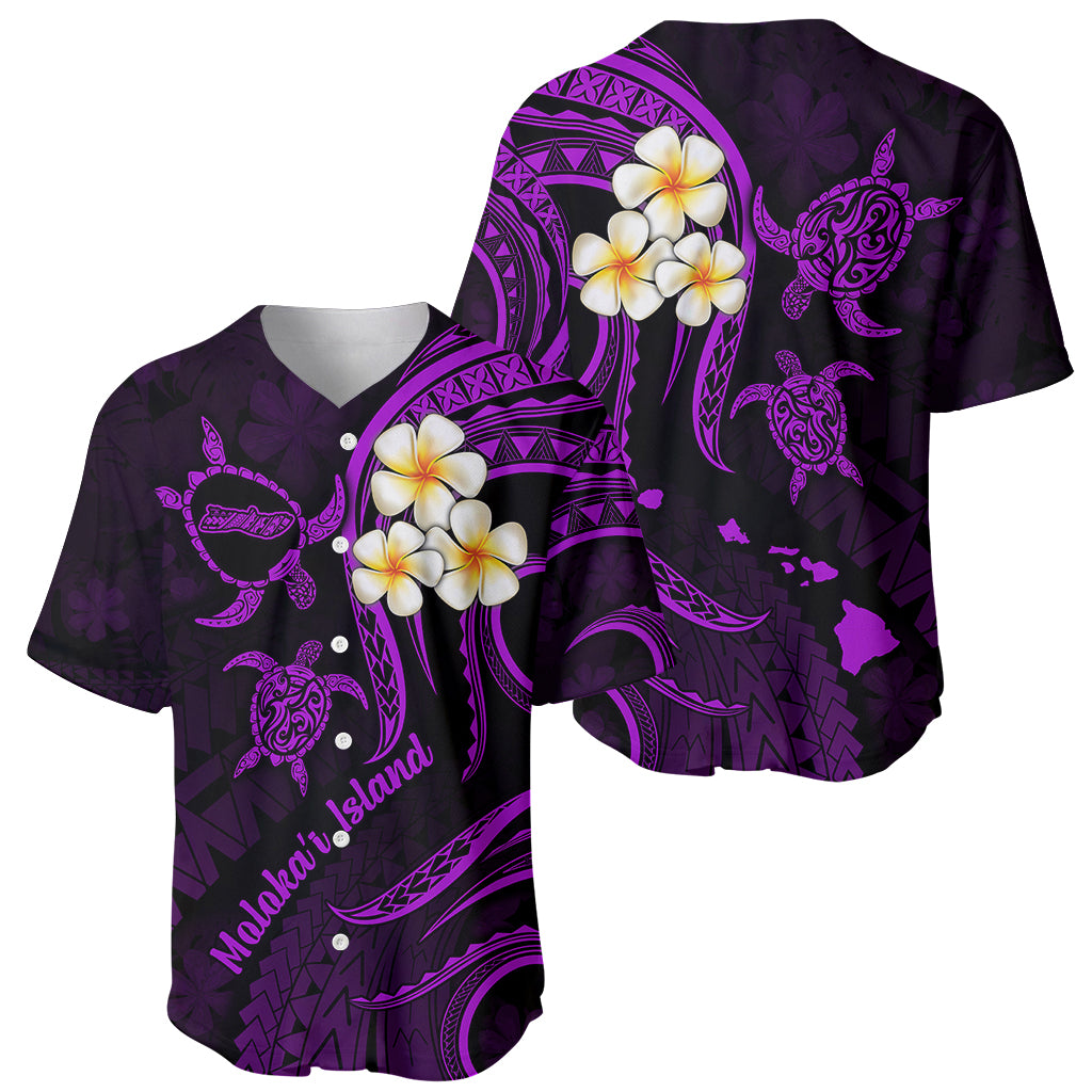 Polynesian Hawaii Baseball Jersey Molokai Islands with Pacific Plumeria Purple Vibe LT9 - Wonder Print Shop