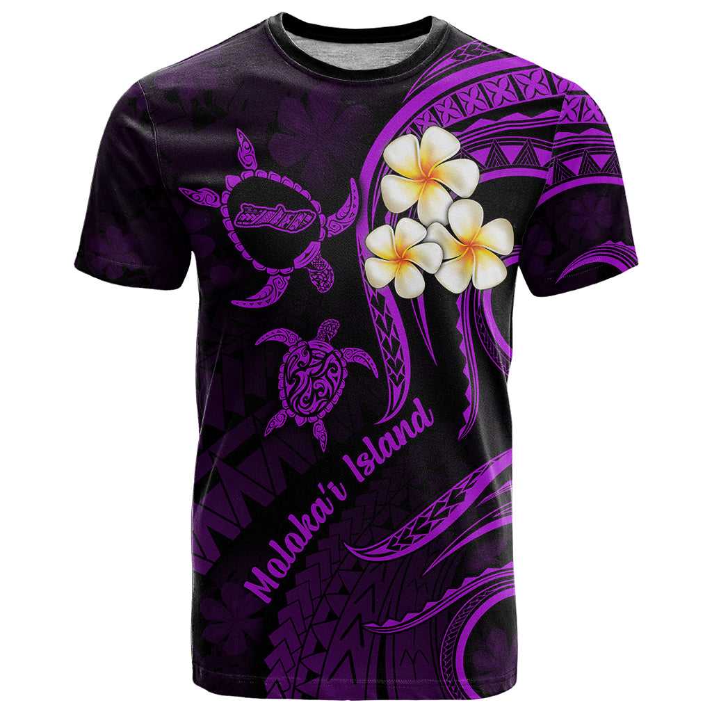 Polynesian Hawaii T Shirt Molokai Islands with Pacific Plumeria Purple Vibe - Wonder Print Shop